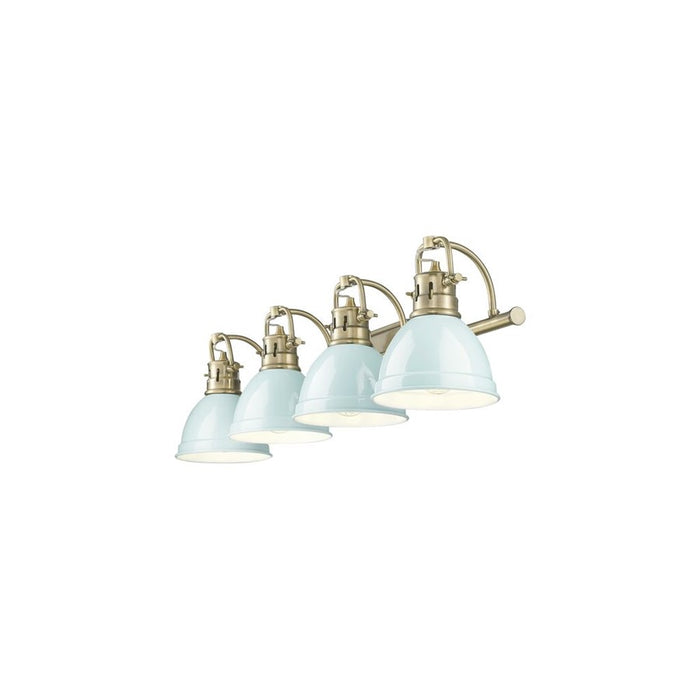 Golden Lighting Duncan 4-Light Vanity Light, Aged Brass/Seafoam