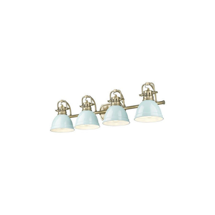 Golden Lighting Duncan 4-Light Vanity Light, Aged Brass/Seafoam