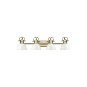Golden Lighting Duncan 4-Light Vanity Light, Aged Brass/White - 3602-BA4AB-WH