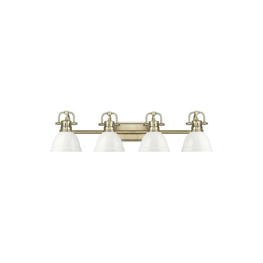 Golden Lighting Duncan 4-Light Vanity Light, Aged Brass/White - 3602-BA4AB-WH