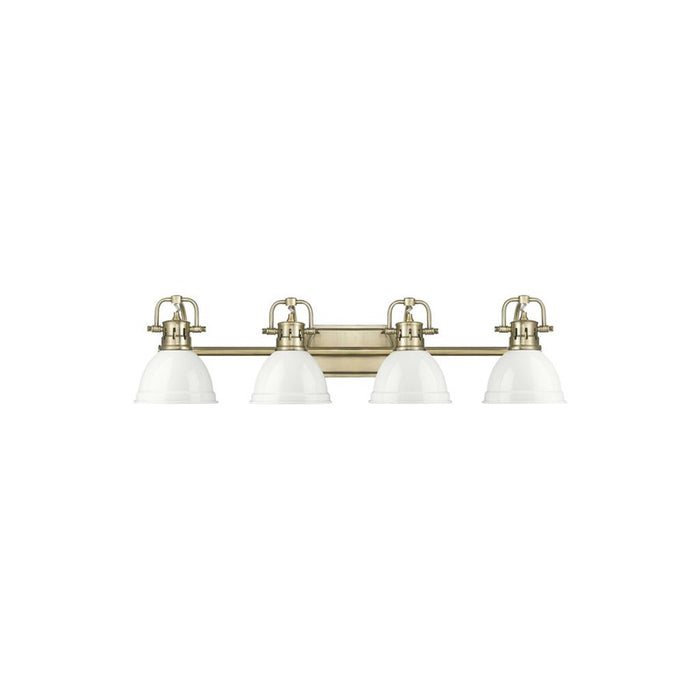 Golden Lighting Duncan 4-Light Vanity Light, Aged Brass/White - 3602-BA4AB-WH