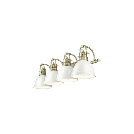 Golden Lighting Duncan 4-Light Vanity Light, Aged Brass/White