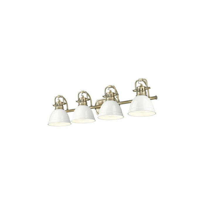 Golden Lighting Duncan 4-Light Vanity Light, Aged Brass/White