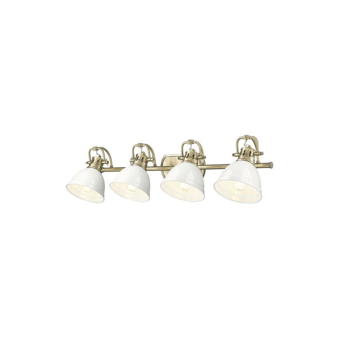 Golden Lighting Duncan 4-Light Vanity Light, Aged Brass/White