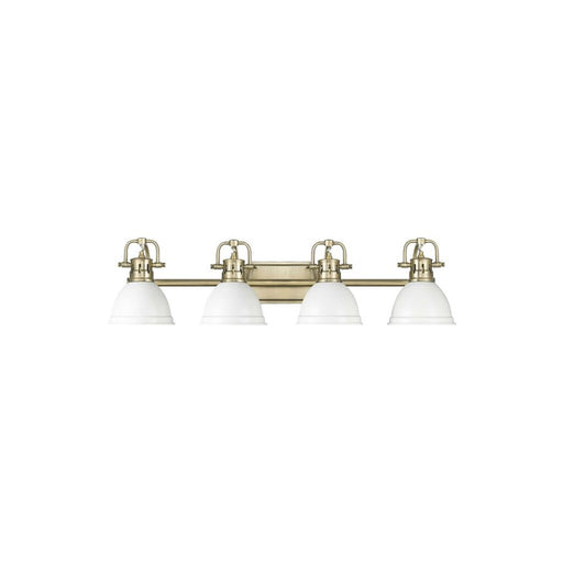 Golden Duncan 4-Light Vanity Light, Aged Brass/Matte White - 3602-BA4AB-WHT
