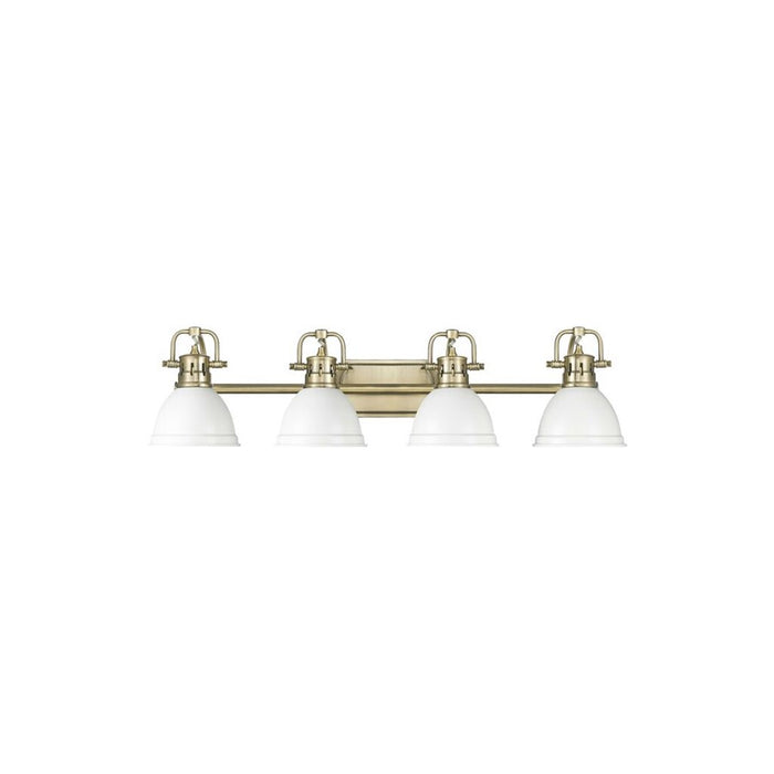 Golden Duncan 4-Light Vanity Light, Aged Brass/Matte White - 3602-BA4AB-WHT