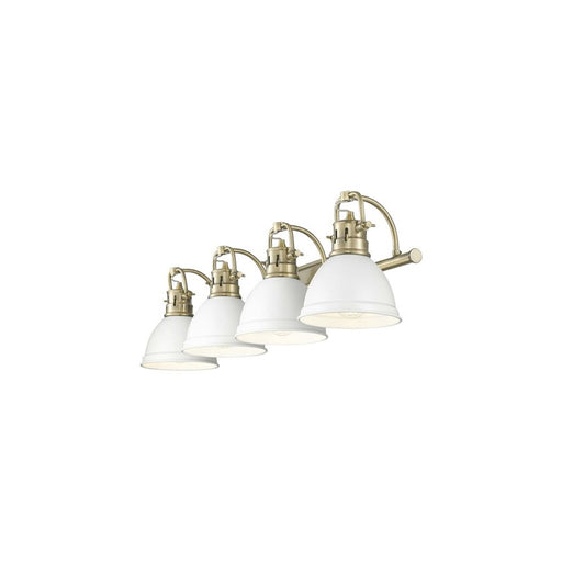 Golden Duncan 4-Light Vanity Light, Aged Brass/Matte White
