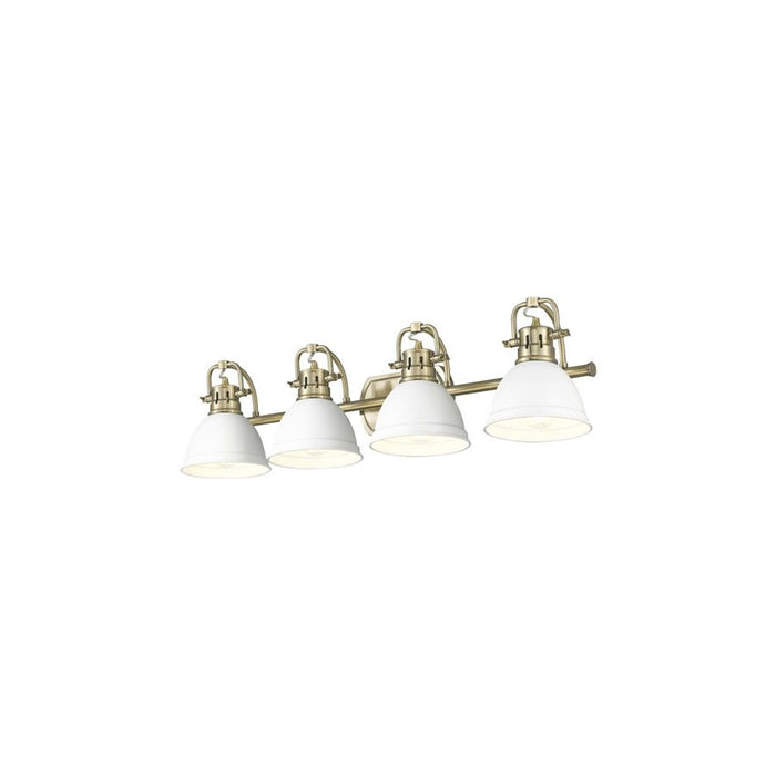 Golden Duncan 4-Light Vanity Light, Aged Brass/Matte White