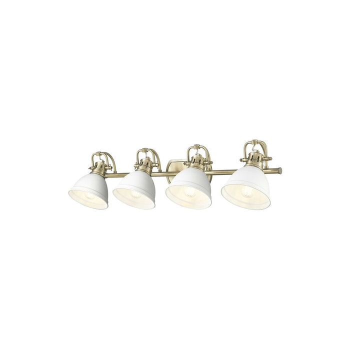 Golden Duncan 4-Light Vanity Light, Aged Brass/Matte White