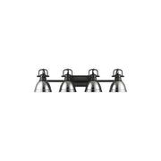 Golden Lighting Duncan 4-Light Vanity Light, Matte Black/Chrome - 3602-BA4BLK-CH