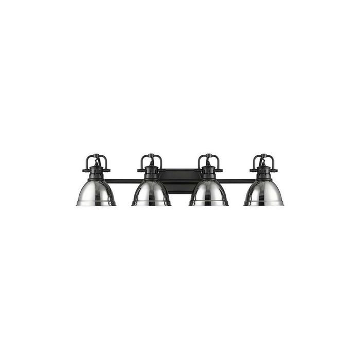 Golden Lighting Duncan 4-Light Vanity Light, Matte Black/Chrome - 3602-BA4BLK-CH
