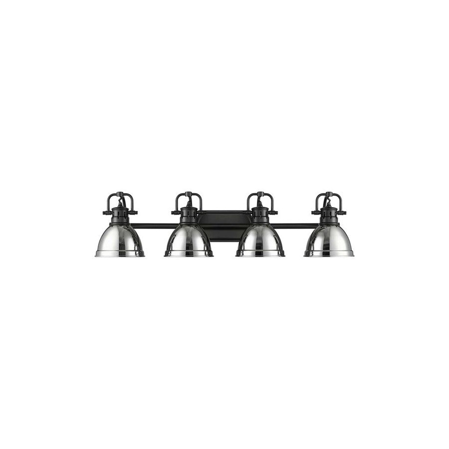Golden Lighting Duncan 4-Light Vanity Light, Matte Black/Chrome - 3602-BA4BLK-CH