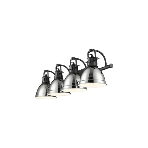 Golden Lighting Duncan 4-Light Vanity Light, Matte Black/Chrome