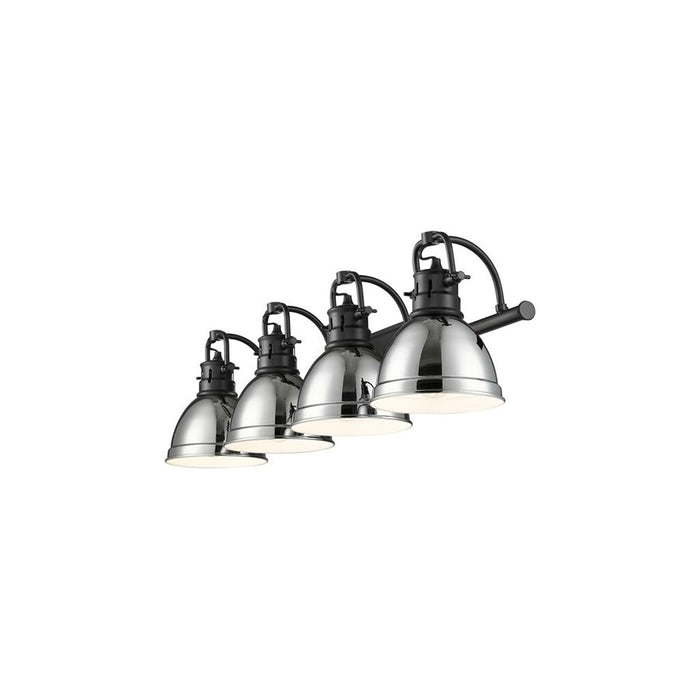 Golden Lighting Duncan 4-Light Vanity Light, Matte Black/Chrome