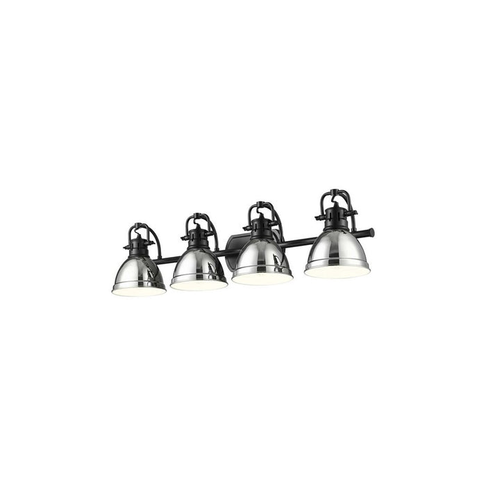 Golden Lighting Duncan 4-Light Vanity Light, Matte Black/Chrome