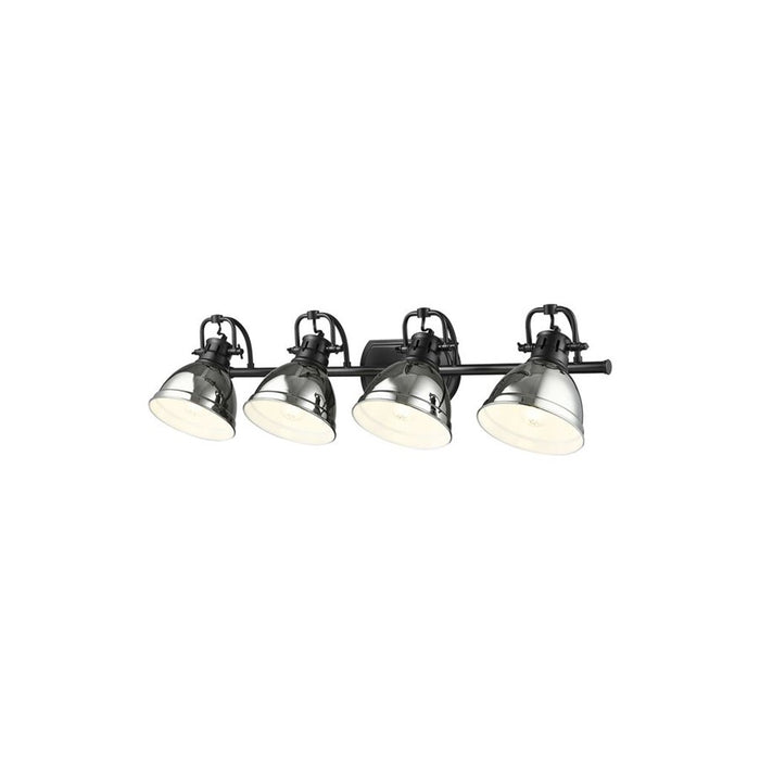 Golden Lighting Duncan 4-Light Vanity Light, Matte Black/Chrome