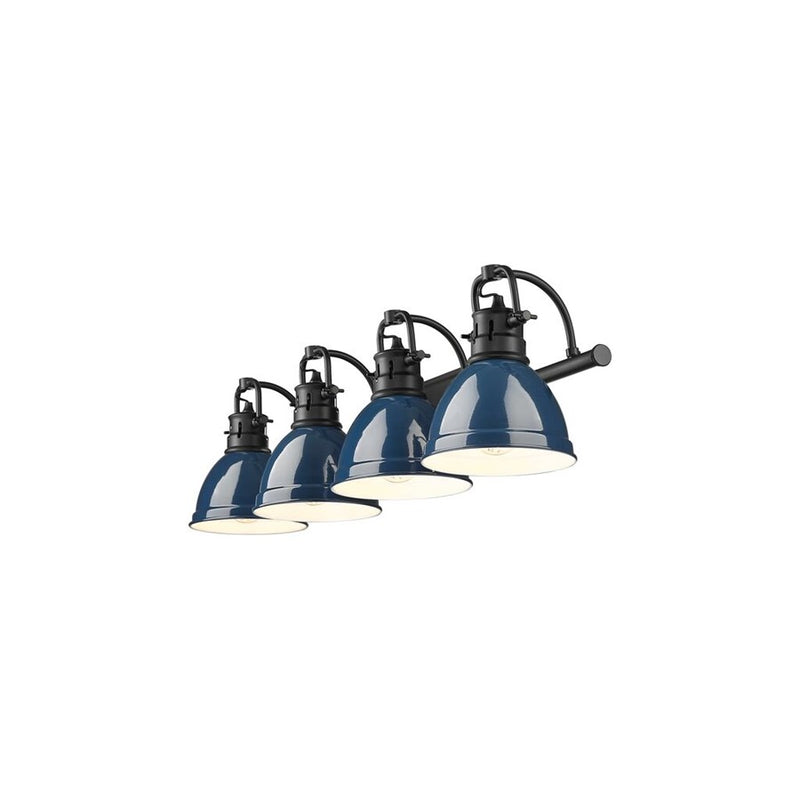 Golden Duncan 4-Light Vanity Light, Matte Black/Navy Blue