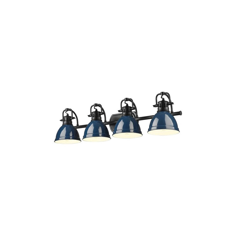 Golden Duncan 4-Light Vanity Light, Matte Black/Navy Blue