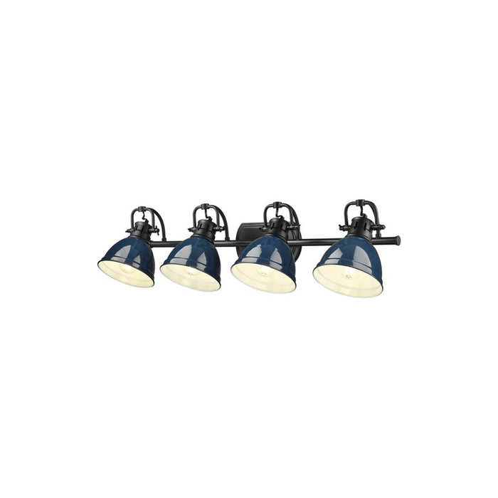 Golden Duncan 4-Light Vanity Light, Matte Black/Navy Blue