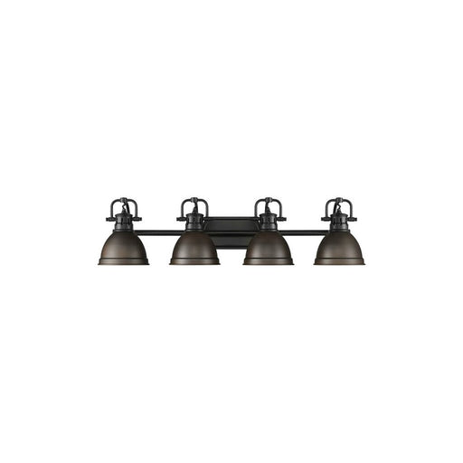 Golden Duncan 4-Light Vanity Light, Matte Black/Rubbed Bronze - 3602-BA4BLK-RBZ