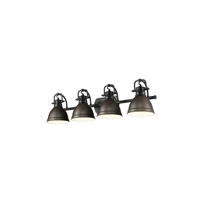 Golden Duncan 4-Light Vanity Light, Matte Black/Rubbed Bronze