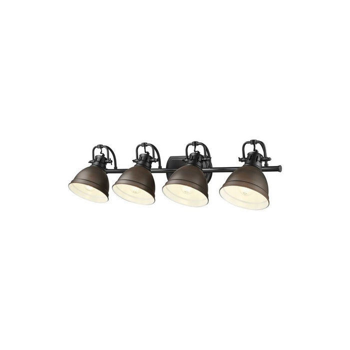 Golden Duncan 4-Light Vanity Light, Matte Black/Rubbed Bronze