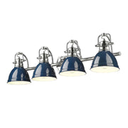 Golden Lighting Duncan 33in 4-Light Vanity Light | Farmhouse Chrome and Clear Glass | Bathroom Vanity & Powder Room | Model 3602-BA4 CH-CLR