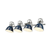 Golden Lighting Duncan 33in 4-Light Vanity Light | Farmhouse Chrome and Clear Glass | Bathroom Vanity & Powder Room | Model 3602-BA4 CH-CLR