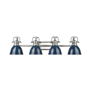 Golden Lighting Duncan 33in 4-Light Vanity Light | Farmhouse Chrome and Clear Glass | Bathroom Vanity & Powder Room | Model 3602-BA4 CH-CLR