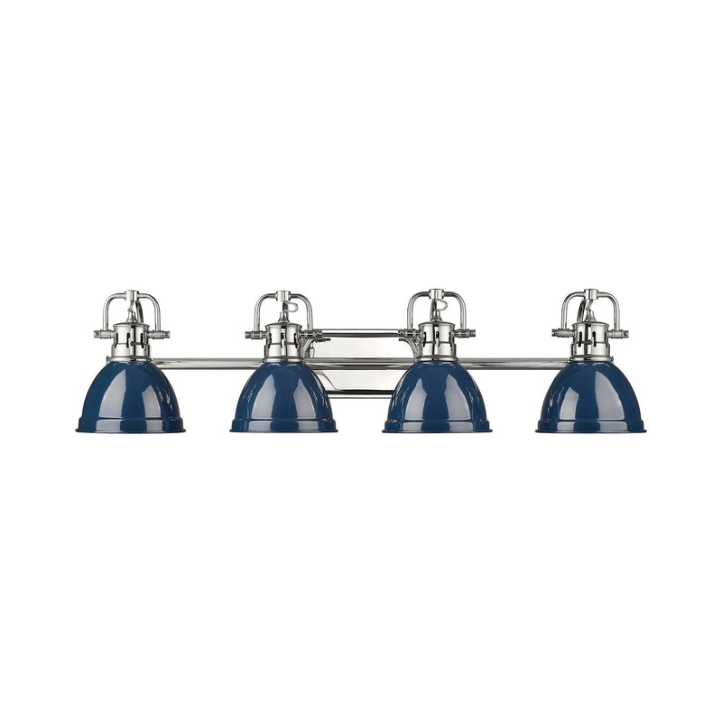 Golden Lighting Duncan 33in 4-Light Vanity Light | Farmhouse Chrome and Clear Glass | Bathroom Vanity & Powder Room | Model 3602-BA4 CH-CLR