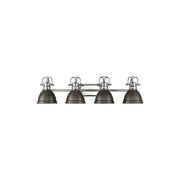Golden Duncan 4-Light Vanity Light, Chrome/Rubbed Bronze - 3602-BA4CH-RBZ