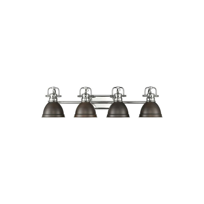 Golden Duncan 4-Light Vanity Light, Chrome/Rubbed Bronze - 3602-BA4CH-RBZ