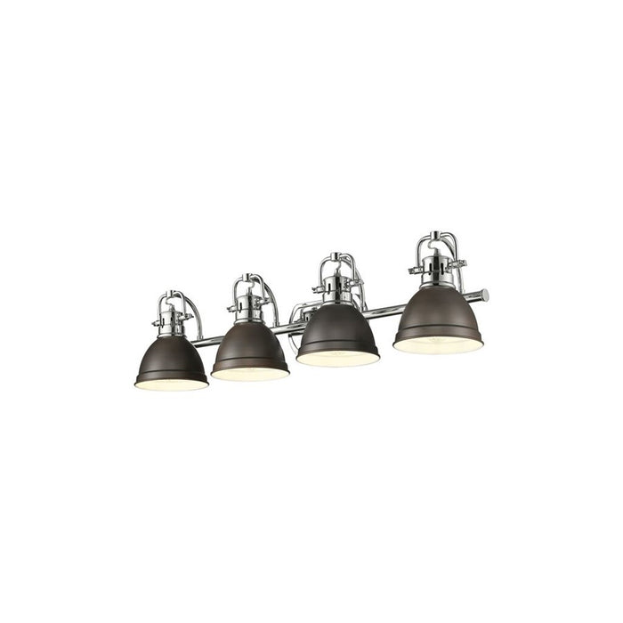 Golden Duncan 4-Light Vanity Light, Chrome/Rubbed Bronze