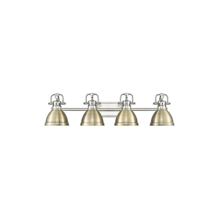 Golden Lighting Duncan 4-Light Vanity Light, Pewter/Aged Brass - 3602-BA4PW-AB