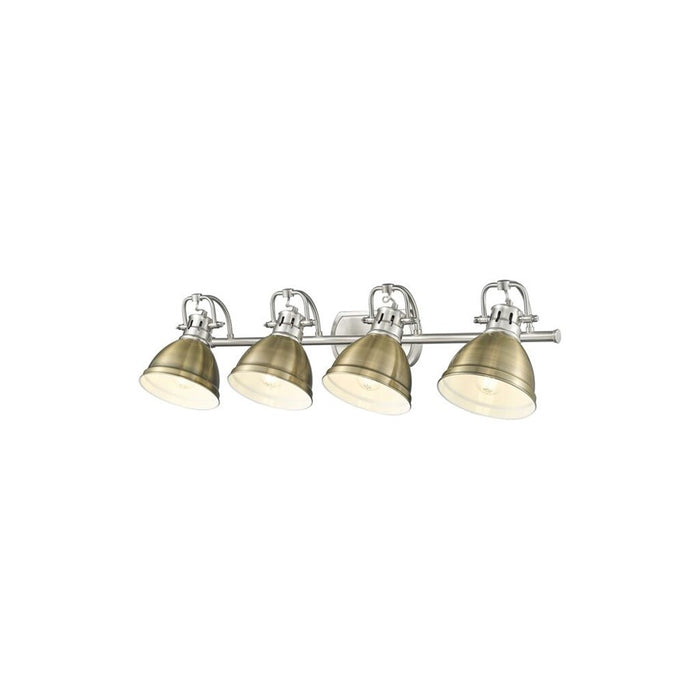 Golden Lighting Duncan 4-Light Vanity Light, Pewter/Aged Brass