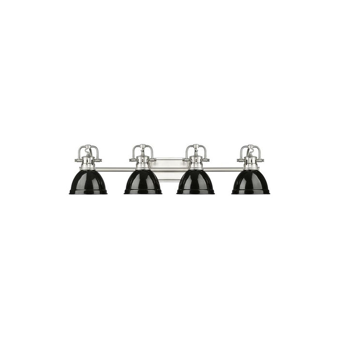 Golden Lighting Duncan 4-Light Vanity Light, Pewter/Black - 3602-BA4PW-BK