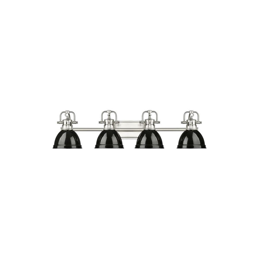Golden Lighting Duncan 4-Light Vanity Light, Pewter/Black - 3602-BA4PW-BK
