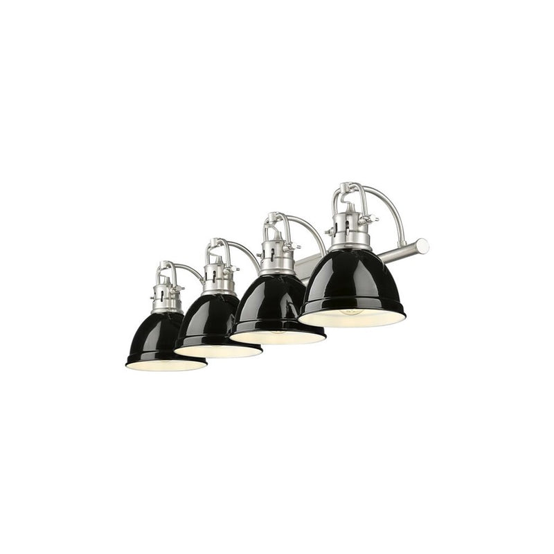 Golden Lighting Duncan 4-Light Vanity Light, Pewter/Black