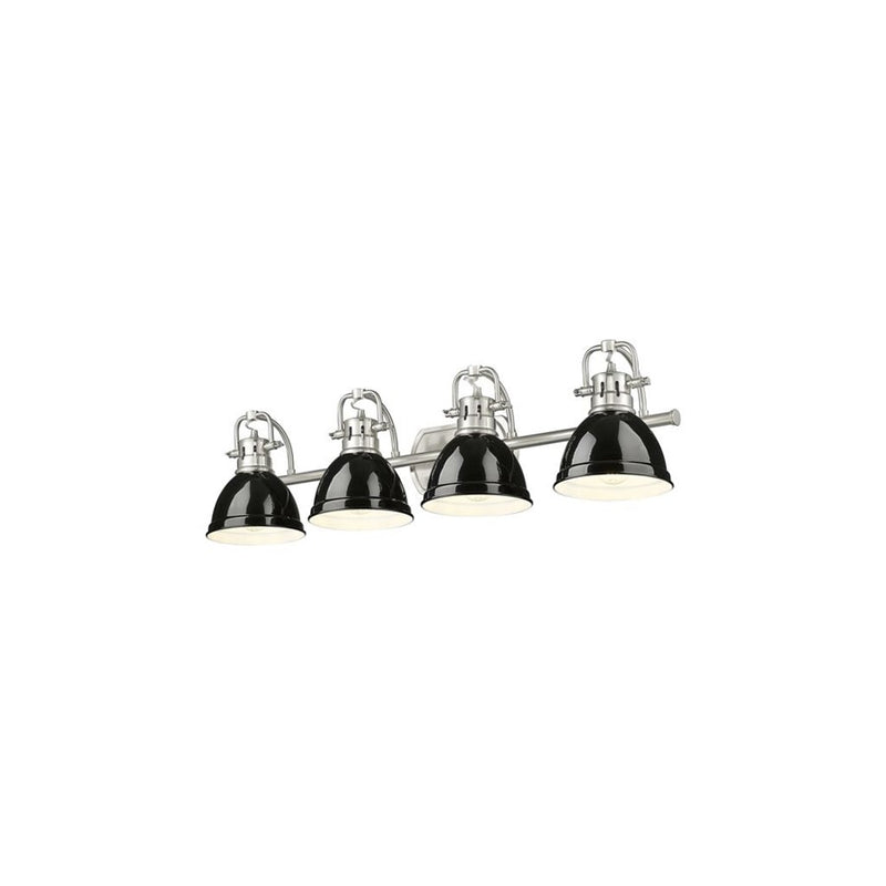Golden Lighting Duncan 4-Light Vanity Light, Pewter/Black