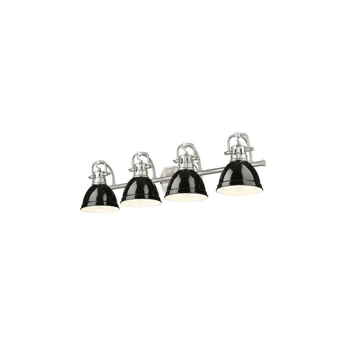 Golden Lighting Duncan 4-Light Vanity Light, Pewter/Black