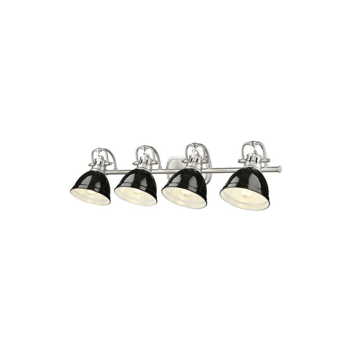 Golden Lighting Duncan 4-Light Vanity Light, Pewter/Black