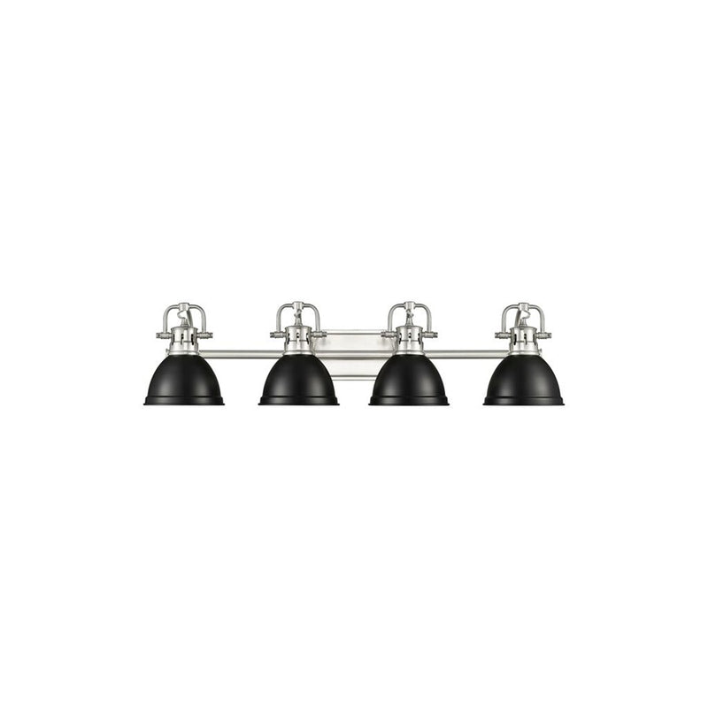 Golden Lighting Duncan 4-Light Vanity Light, Pewter/Matte Black - 3602-BA4PW-BLK