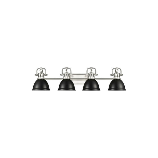 Golden Lighting Duncan 4-Light Vanity Light, Pewter/Matte Black - 3602-BA4PW-BLK
