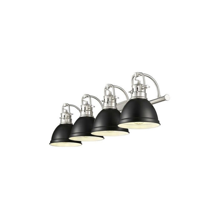 Golden Lighting Duncan 4-Light Vanity Light, Pewter/Matte Black