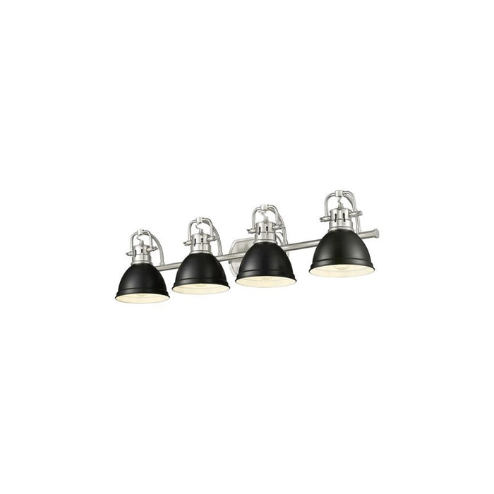 Golden Lighting Duncan 4-Light Vanity Light, Pewter/Matte Black