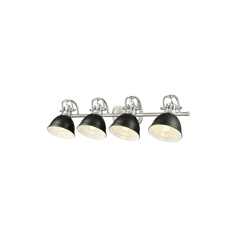 Golden Lighting Duncan 4-Light Vanity Light, Pewter/Matte Black