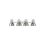 Golden Lighting Duncan 4-Light Vanity Light, Pewter/Chrome - 3602-BA4PW-CH