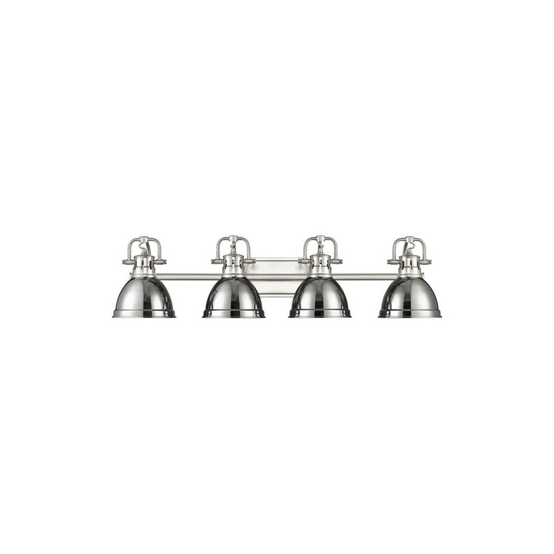 Golden Lighting Duncan 4-Light Vanity Light, Pewter/Chrome - 3602-BA4PW-CH