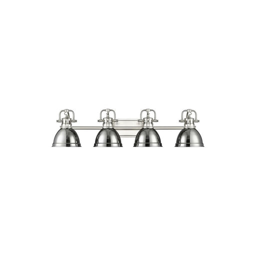 Golden Lighting Duncan 4-Light Vanity Light, Pewter/Chrome - 3602-BA4PW-CH