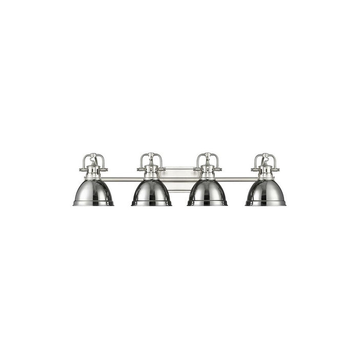 Golden Lighting Duncan 4-Light Vanity Light, Pewter/Chrome - 3602-BA4PW-CH